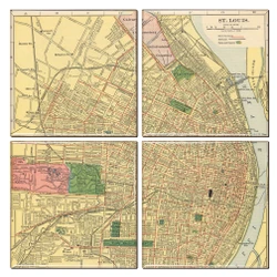 St. Louis Map Coaster Set of 4
