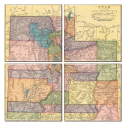 Utah Map Coaster Set of 4