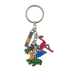 Metal Florida Key Chain 5 Charms