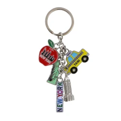 Metal NYC Key Chain 5 Charms