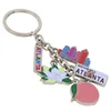 Metal Atlanta Georgia Key Chain 5 Charms