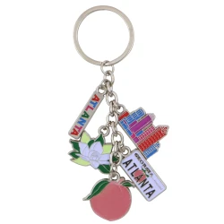 Metal Atlanta Georgia Key Chain 5 Charms
