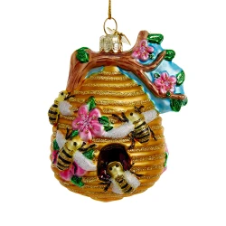 Beehive Christmas Ornament Glass