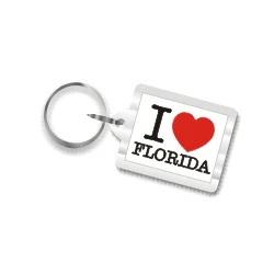 I Love Florida Plastic Key Chain