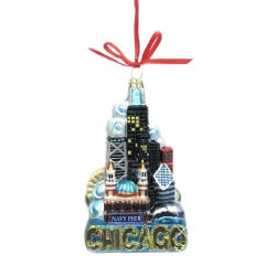 Glass Landmarks Chicago Christmas Ornament