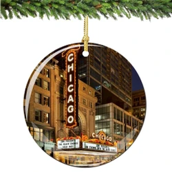 Porcelain Chicago Christmas Ornament