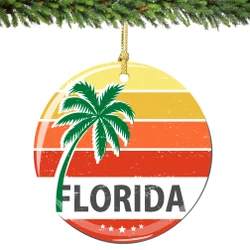 Florida Christmas Ornament Porcelain Double Sided