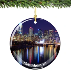 Porcelain Philadelphia Christmas Ornament