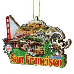3D San Francisco Christmas Ornament
