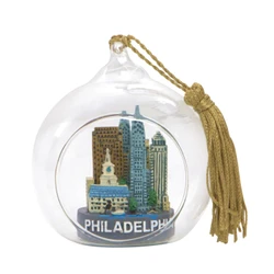 Philadelphia Christmas Ornament Glass Ball