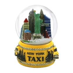 NYC Taxi Snow Globe Skyline