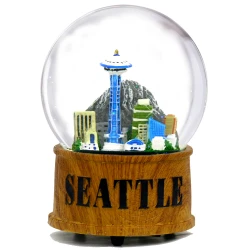 Skyline Musical Seattle Snow Globe, Seattle Snow Globes for Souvenirs