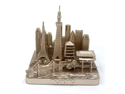 Tokyo Japan City Rose Gold Skyline Landmark 3D Model 4 1/2 inches