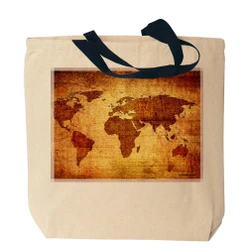 Antique World Map Canvas Tote Bag