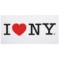 I Love NY Beach Towel Bath- White