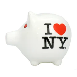 I Love NY Ceramic Piggy Bank Souvenir